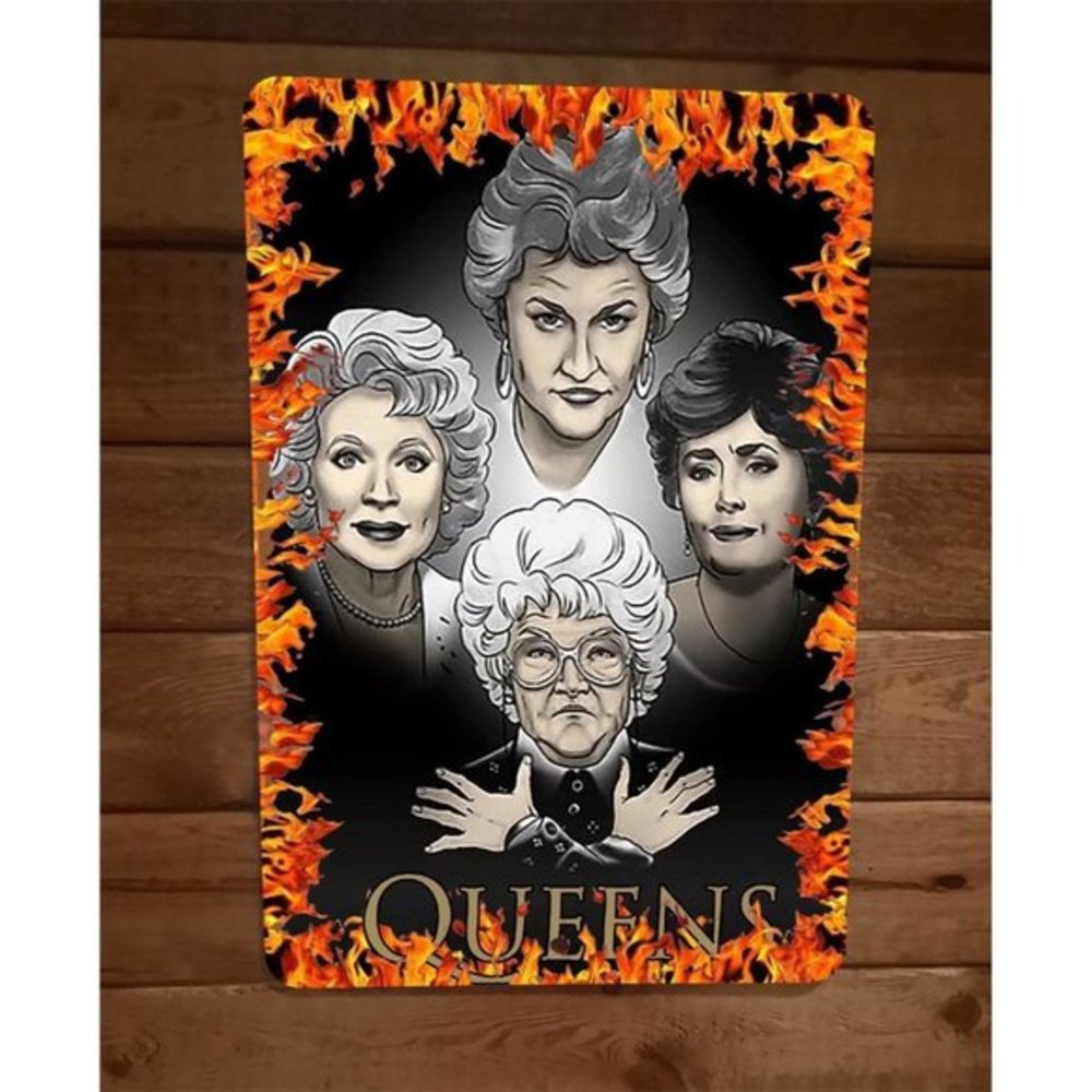Golden‎ Queens Girls 8x12 Metal Wall Sign Poster